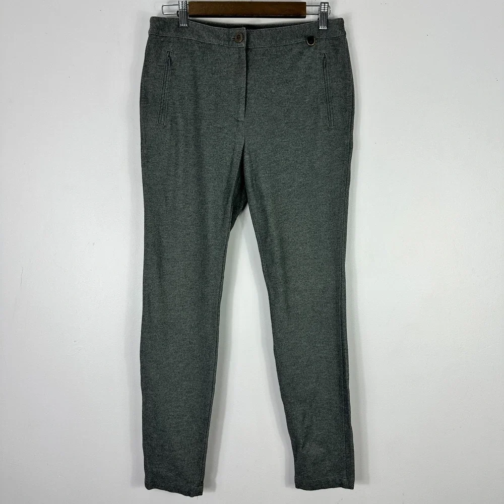 Talbots Skinny Ankle Pants‎ Sz 6 Gray Large Trousers Stretch Quiet Luxury Office